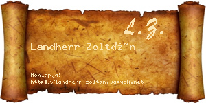 Landherr Zoltán névjegykártya