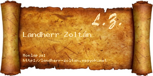 Landherr Zoltán névjegykártya