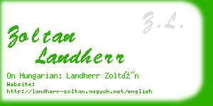 zoltan landherr business card